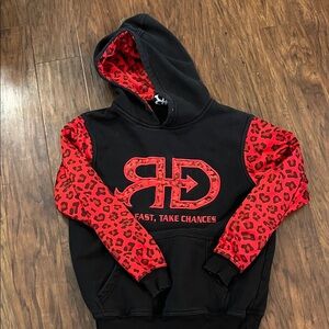Women's Black and Red Hoodie
